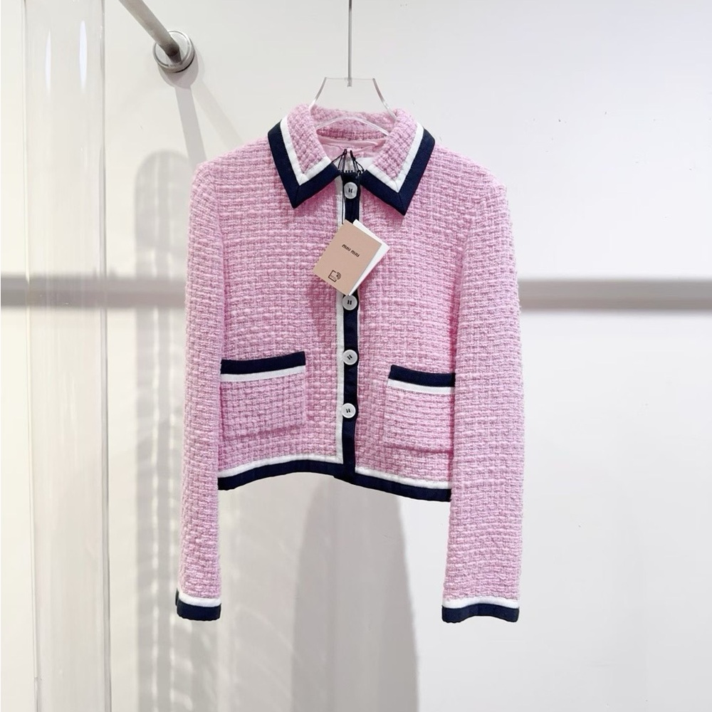 Authentic Miu Miu Pink Jacket with Black Accents